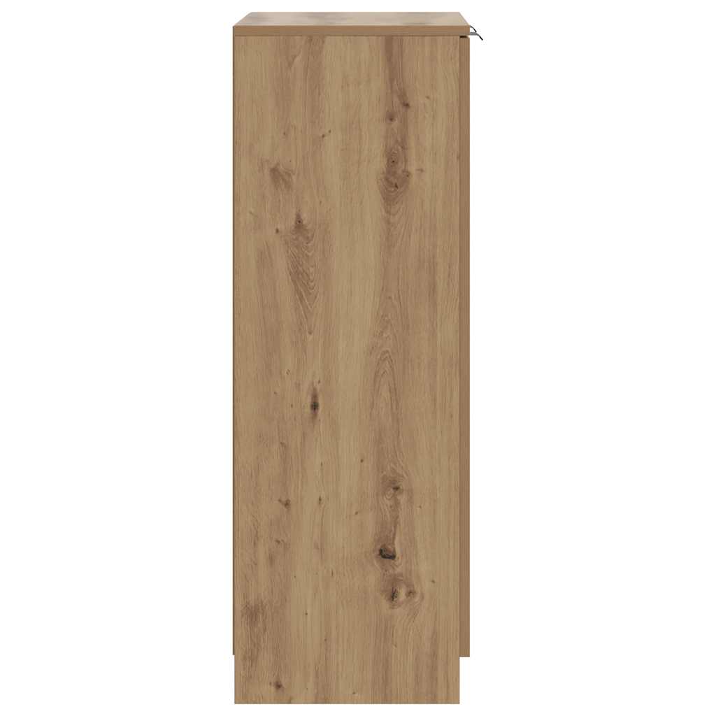 kézműves tölgy színű szerelt fa cipőszekrény 59 x 35 x 100,5 cm