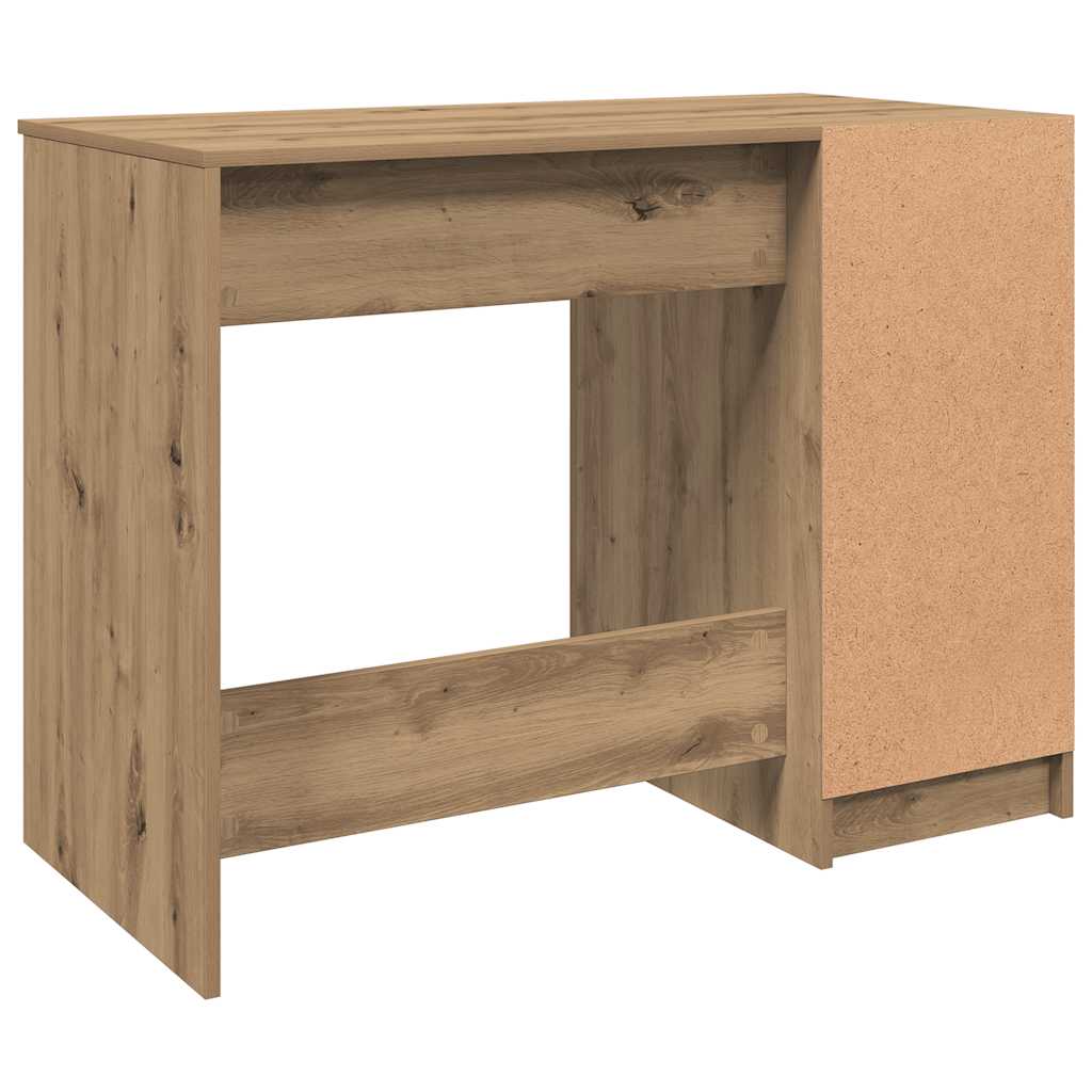 kézműves tölgy színű szerelt fa íróasztal 100 x 50 x 75 cm