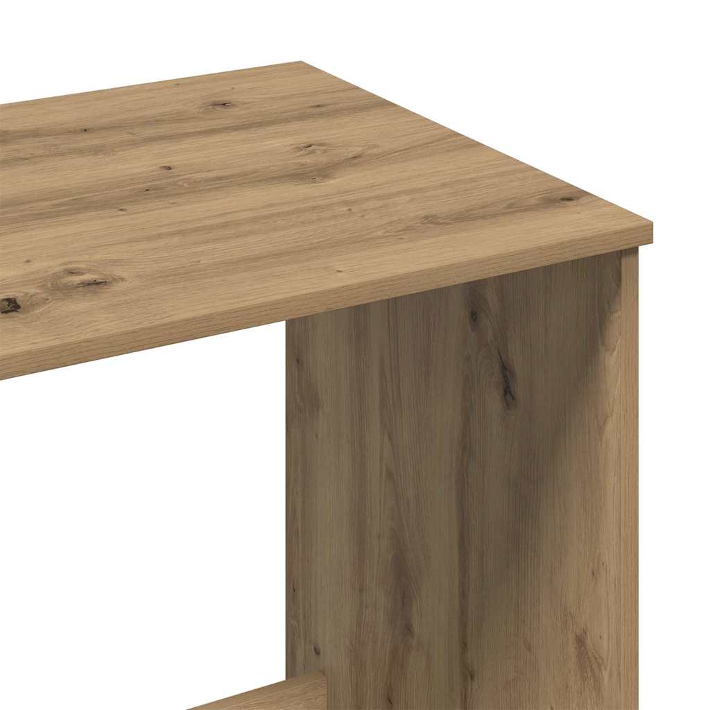 kézműves tölgy színű szerelt fa íróasztal 100 x 50 x 75 cm