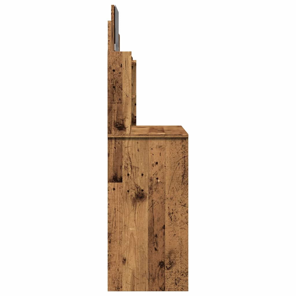 öltözőasztal tükörrel régi fa 96x39x142 cm