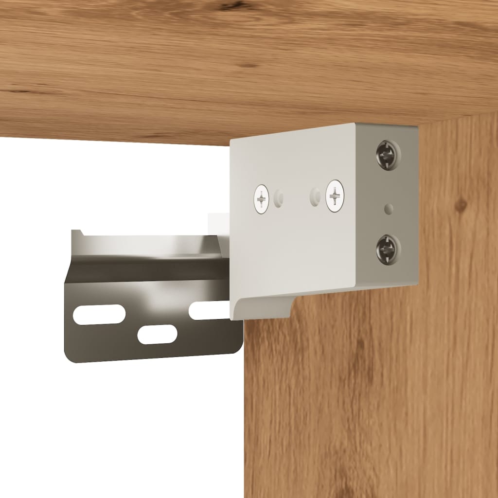 2 db kézműves tölgy falra szerelhető TV-szekrény 100x30x30 cm