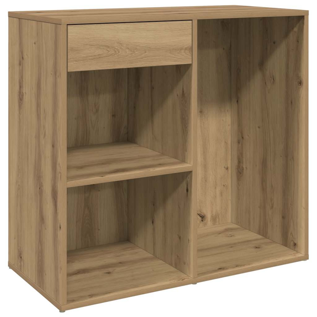 Kézműves tölgy színű szerelt fa pipereszekrény 80 x 40 x 75 cm