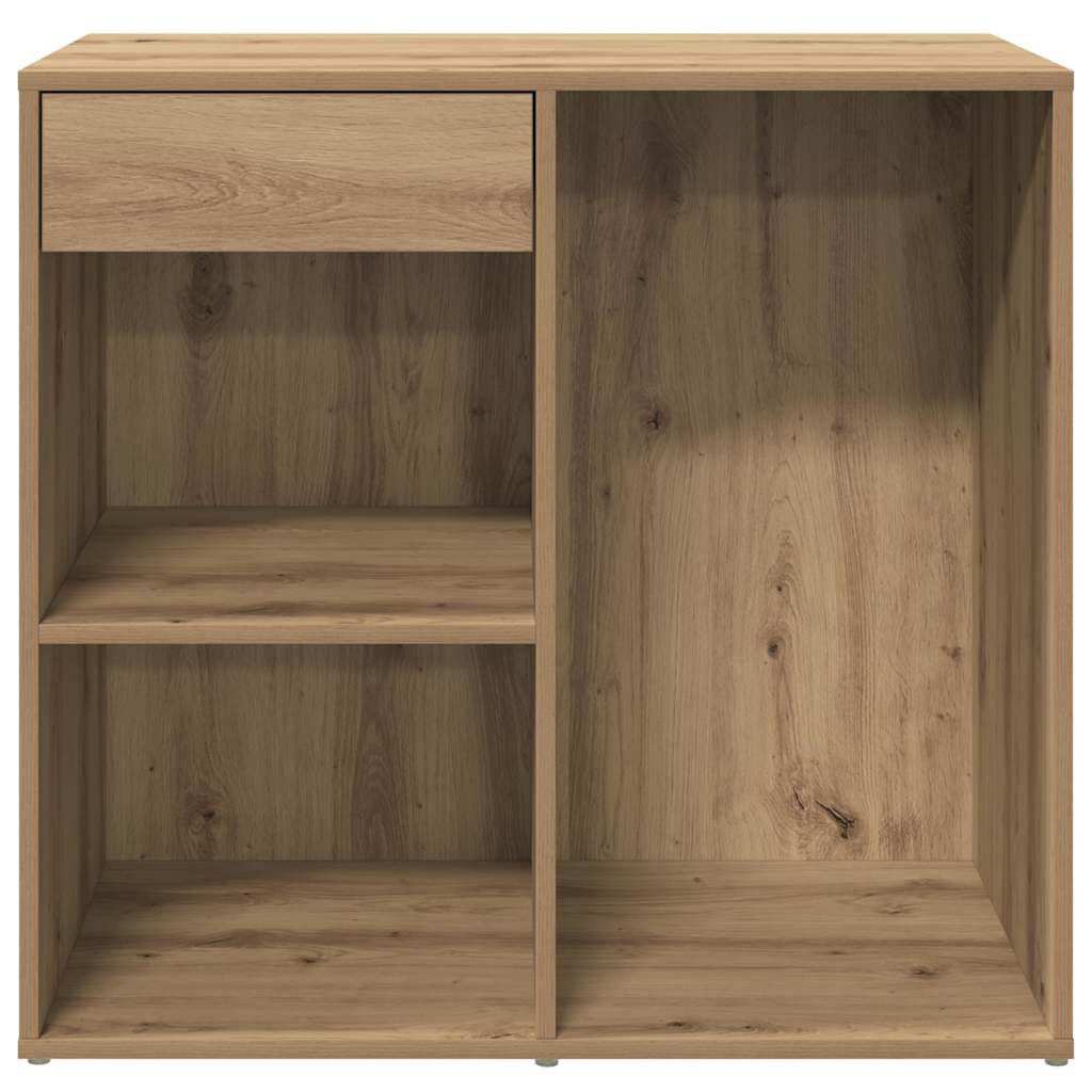 Kézműves tölgy színű szerelt fa pipereszekrény 80 x 40 x 75 cm