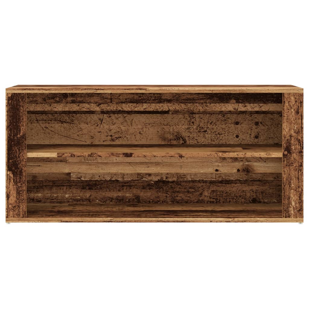 antik fa színű szerelt fa cipőtároló pad 100 x 35 x 45 cm