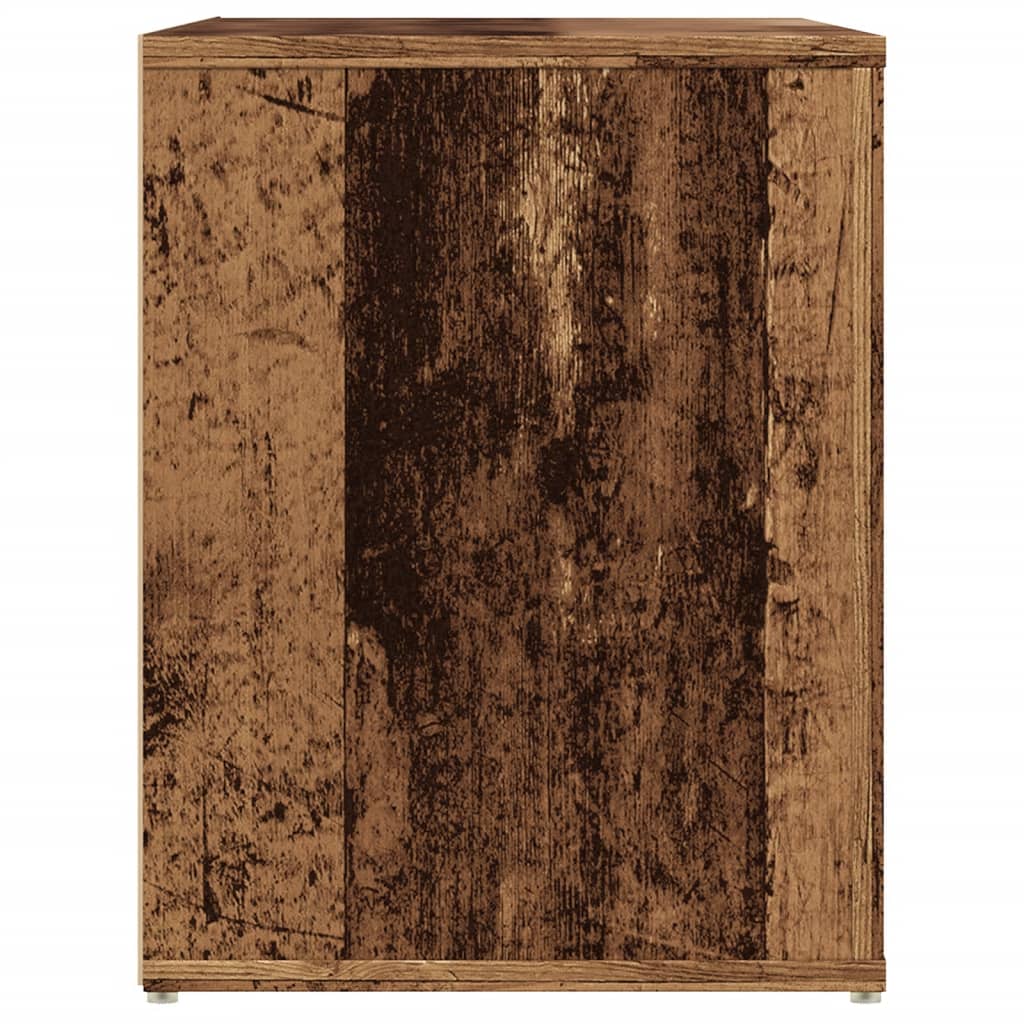 antik fa színű szerelt fa cipőtároló pad 100 x 35 x 45 cm