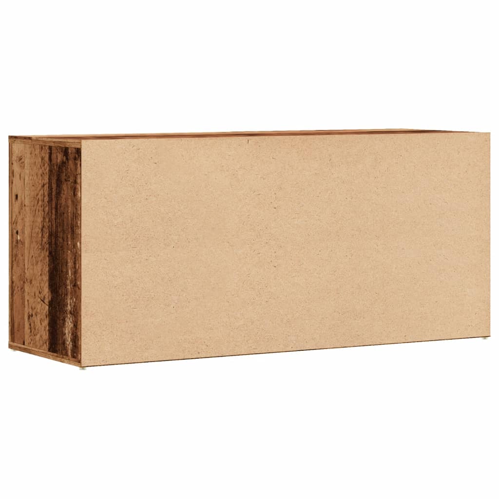 antik fa színű szerelt fa cipőtároló pad 100 x 35 x 45 cm