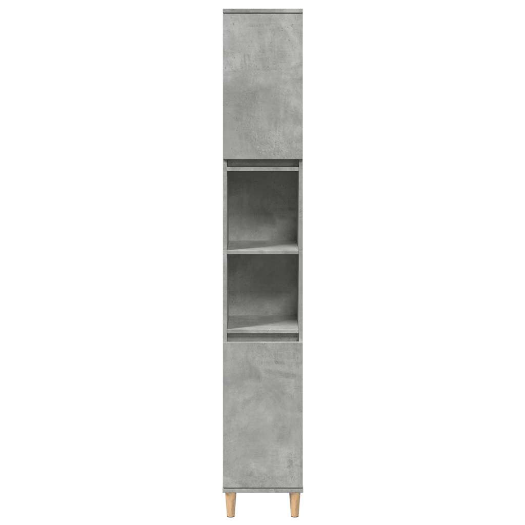 betonszürke szerelt fa fürdőszobaszekrény 30 x 30 x 190 cm