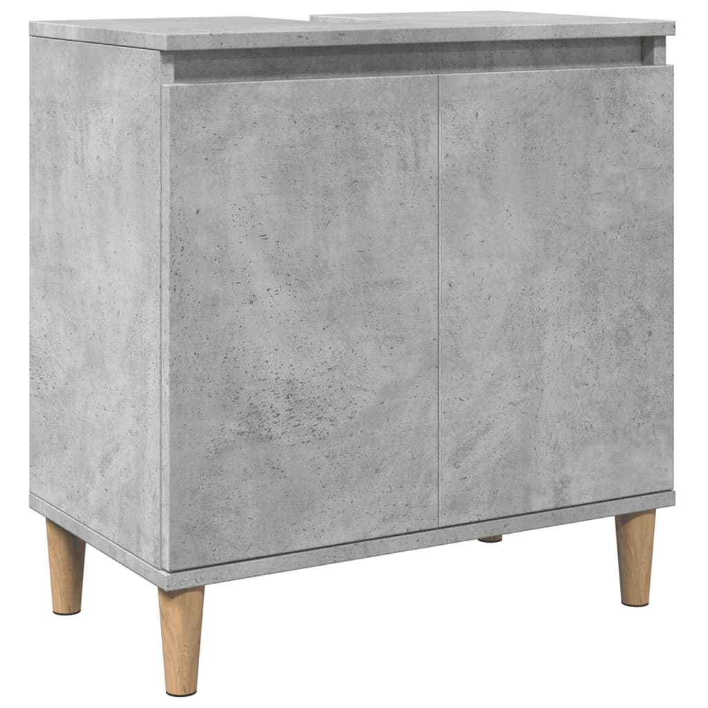 betonszürke szerelt fa mosdószekrény 58x33x60 cm