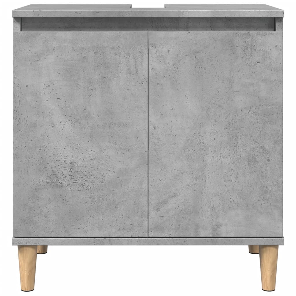 betonszürke szerelt fa mosdószekrény 58x33x60 cm