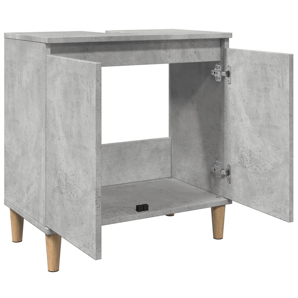 betonszürke szerelt fa mosdószekrény 58x33x60 cm