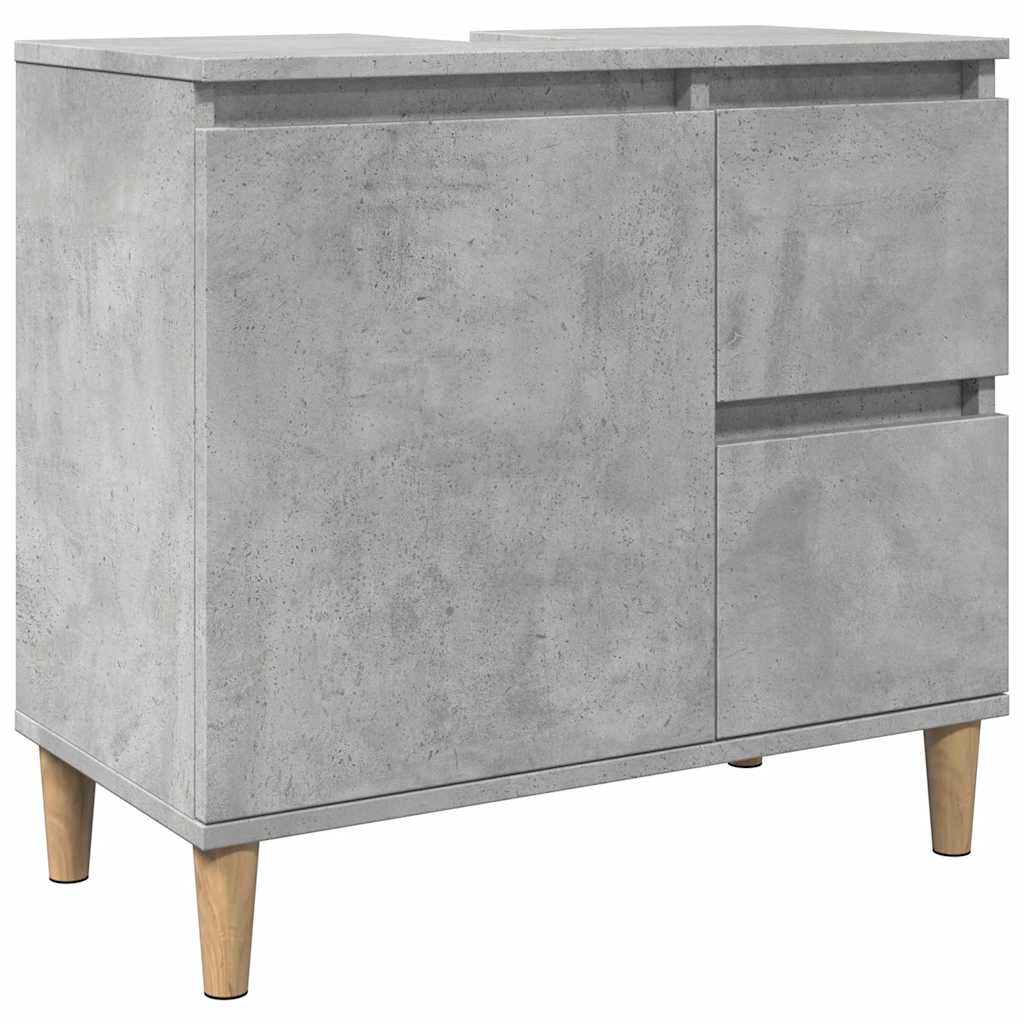 betonszürke szerelt fa mosdószekrény 65 x 33 x 60 cm
