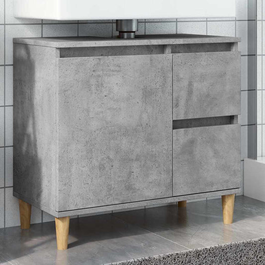 betonszürke szerelt fa mosdószekrény 65 x 33 x 60 cm
