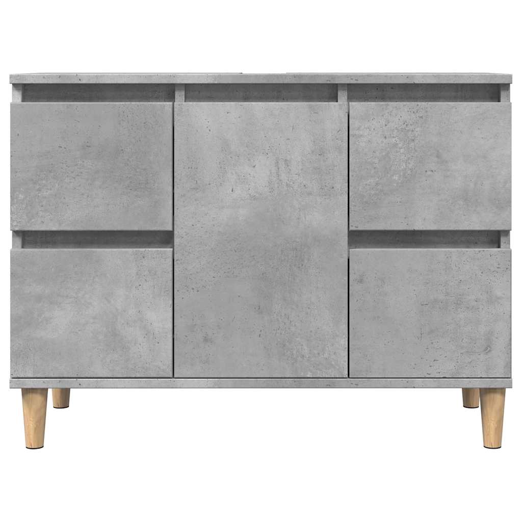 betonszürke szerelt fa mosdószekrény 80 x 33 x 60 cm