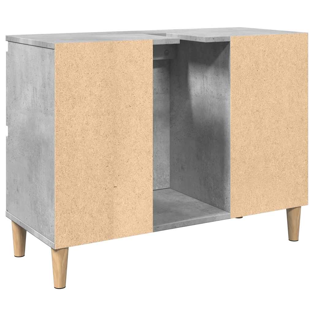 betonszürke szerelt fa mosdószekrény 80 x 33 x 60 cm