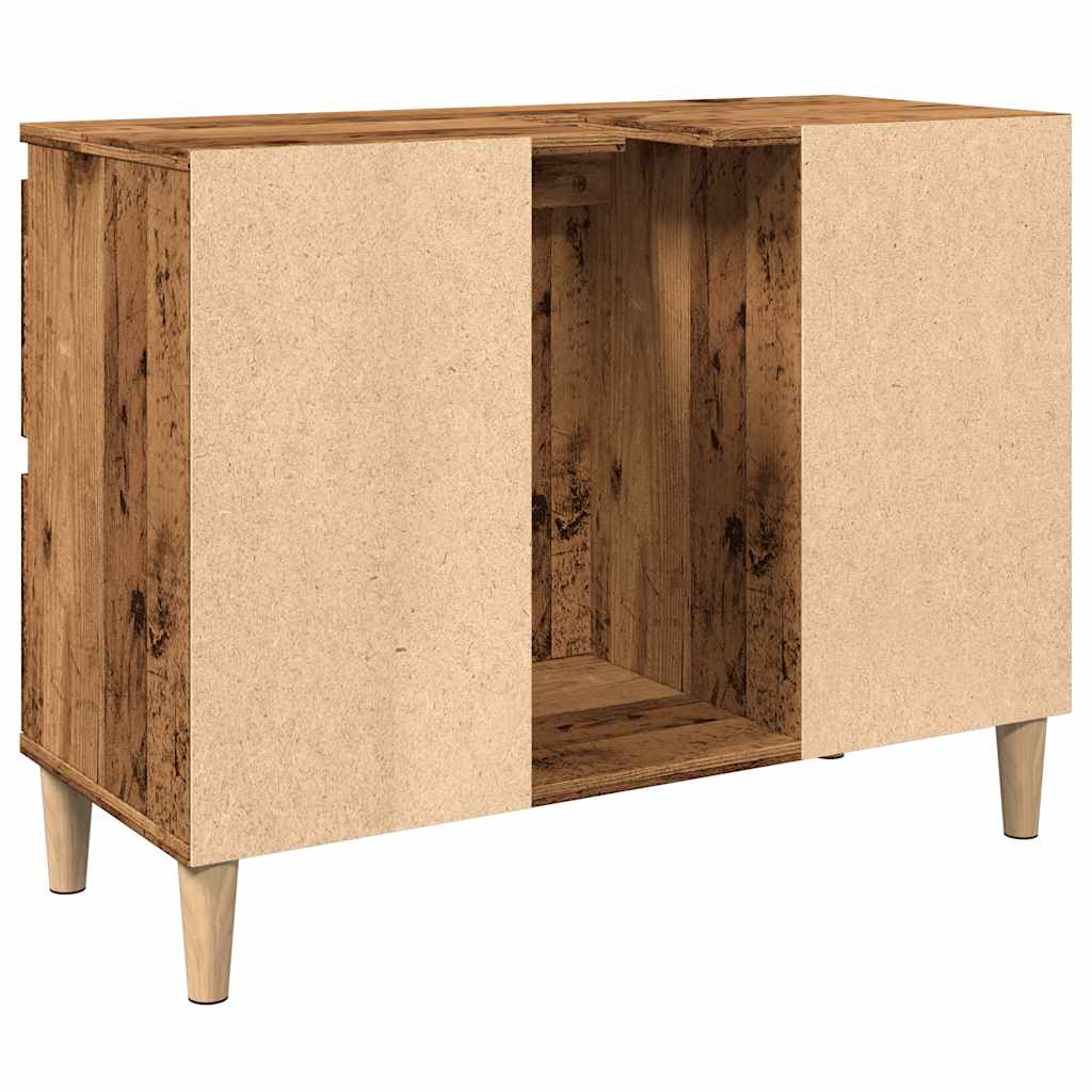 antik fa színű szerelt fa mosdószekrény 80 x 33 x 60 cm
