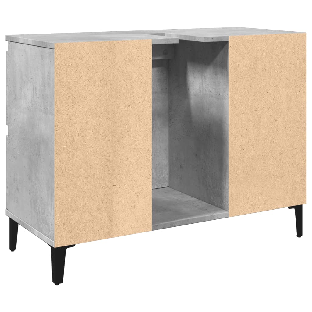 betonszürke szerelt fa mosdószekrény 80 x 33 x 60 cm
