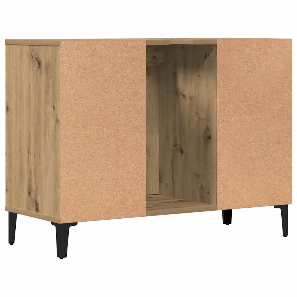 kézműves tölgy színű szerelt fa mosdószekrény 80 x 33 x 60 cm