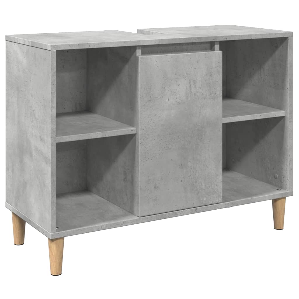 betonszürke szerelt fa fürdőszobaszekrény 80 x 33 x 60 cm