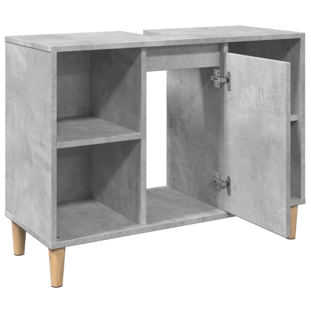 betonszürke szerelt fa fürdőszobaszekrény 80 x 33 x 60 cm