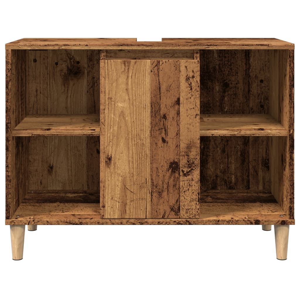antik fa színű szerelt fa mosdószekrény 80 x 33 x 60 cm