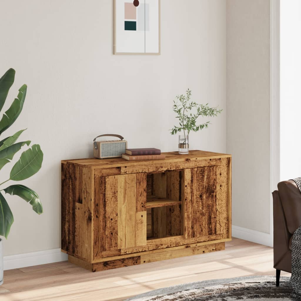 antik fa színű szerelt fa tálalószekrény 102 x 35 x 60 cm