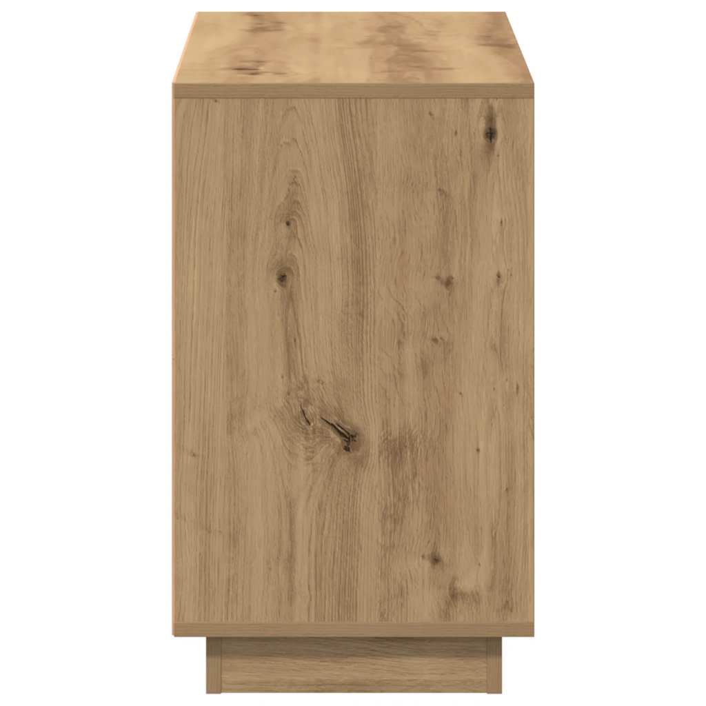 kézműves tölgy színű szerelt fa tálalószekrény 102 x 35 x 60 cm