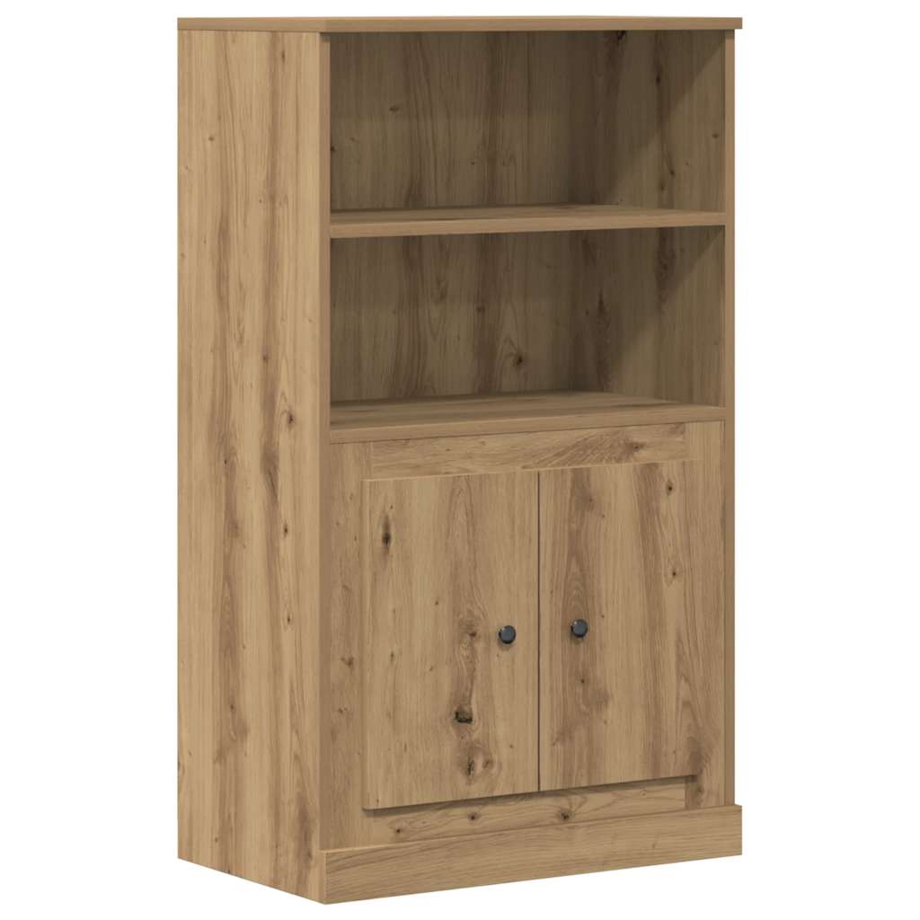 kézműves tölgy színű szerelt fa magasszekrény 60x35,5x103,5 cm