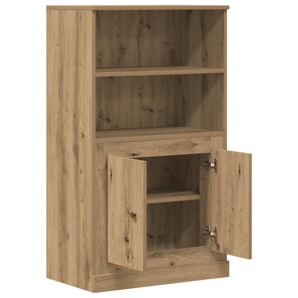 kézműves tölgy színű szerelt fa magasszekrény 60x35,5x103,5 cm