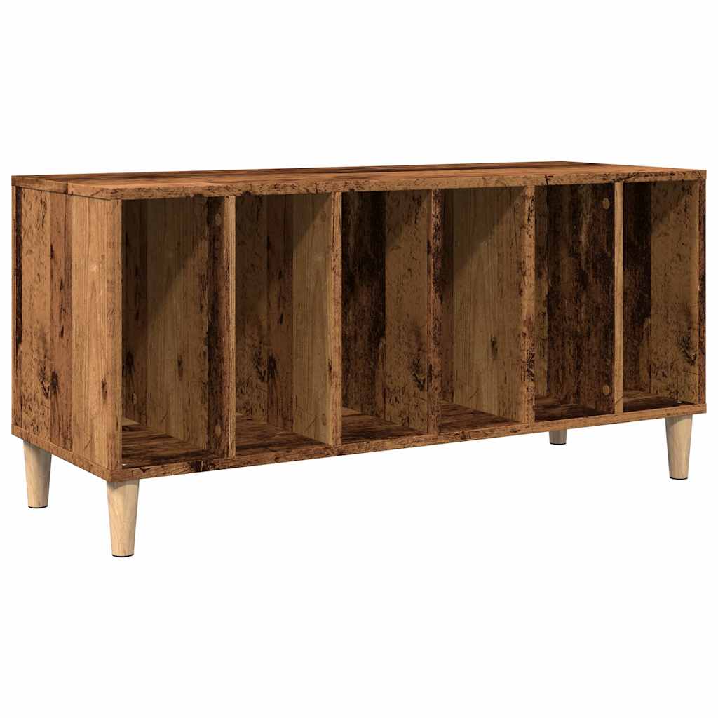 antik fa színű szerelt fa hanglemezszekrény 100 x 38 x 48 cm