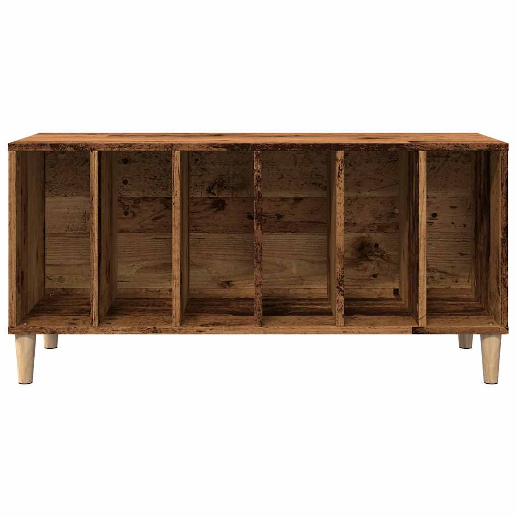 antik fa színű szerelt fa hanglemezszekrény 100 x 38 x 48 cm
