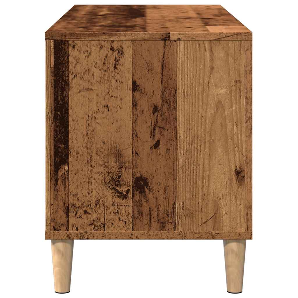 antik fa színű szerelt fa hanglemezszekrény 100 x 38 x 48 cm