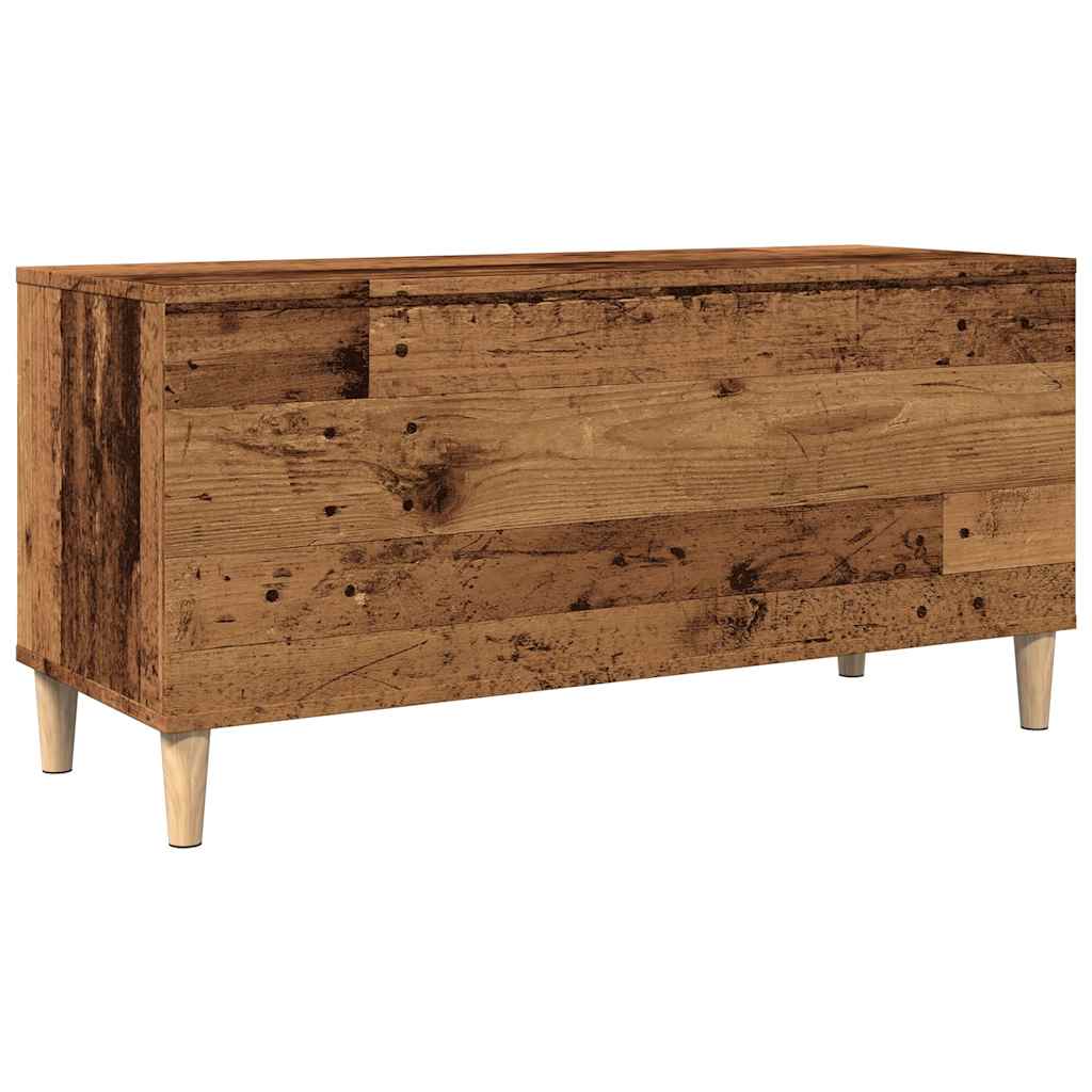 antik fa színű szerelt fa hanglemezszekrény 100 x 38 x 48 cm