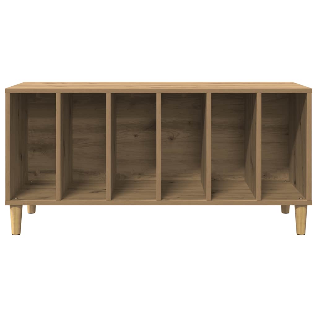 kézműves tölgy színű szerelt fa hanglemezszekrény 100x38x48 cm