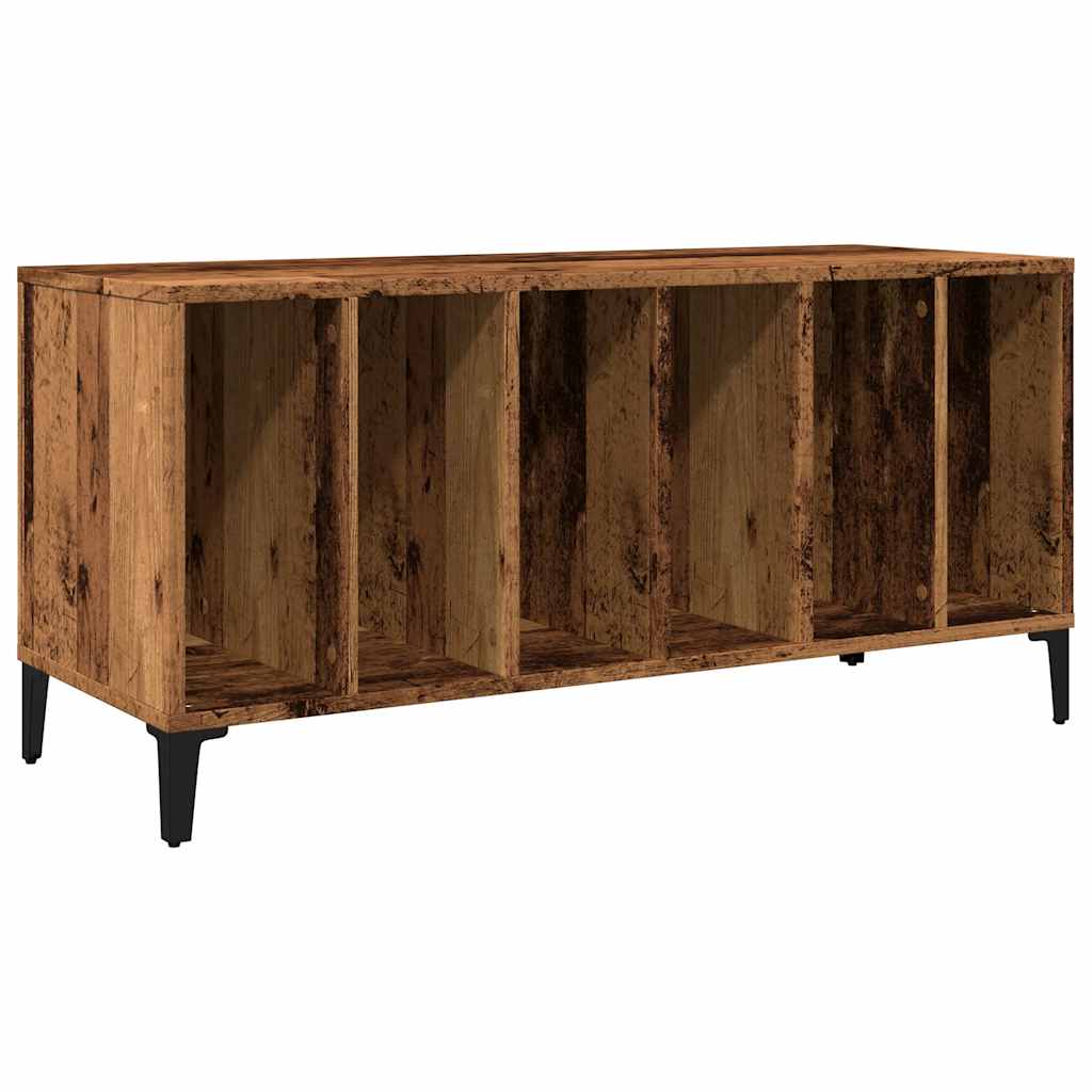 antik fa színű szerelt fa hanglemezszekrény 100 x 38 x 48 cm