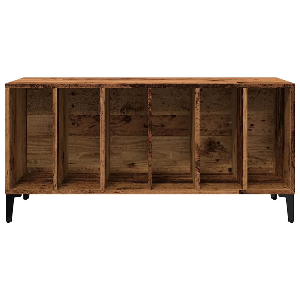 antik fa színű szerelt fa hanglemezszekrény 100 x 38 x 48 cm