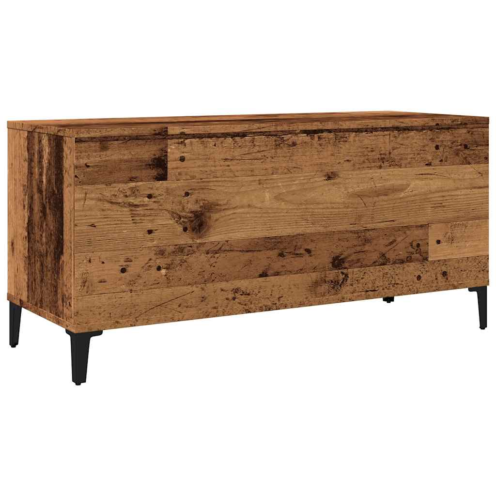 antik fa színű szerelt fa hanglemezszekrény 100 x 38 x 48 cm