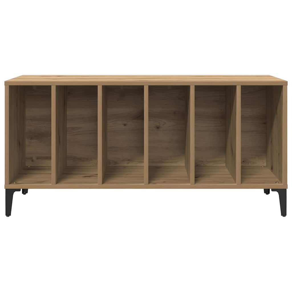 kézműves tölgy színű szerelt fa hanglemezszekrény 100x38x48 cm