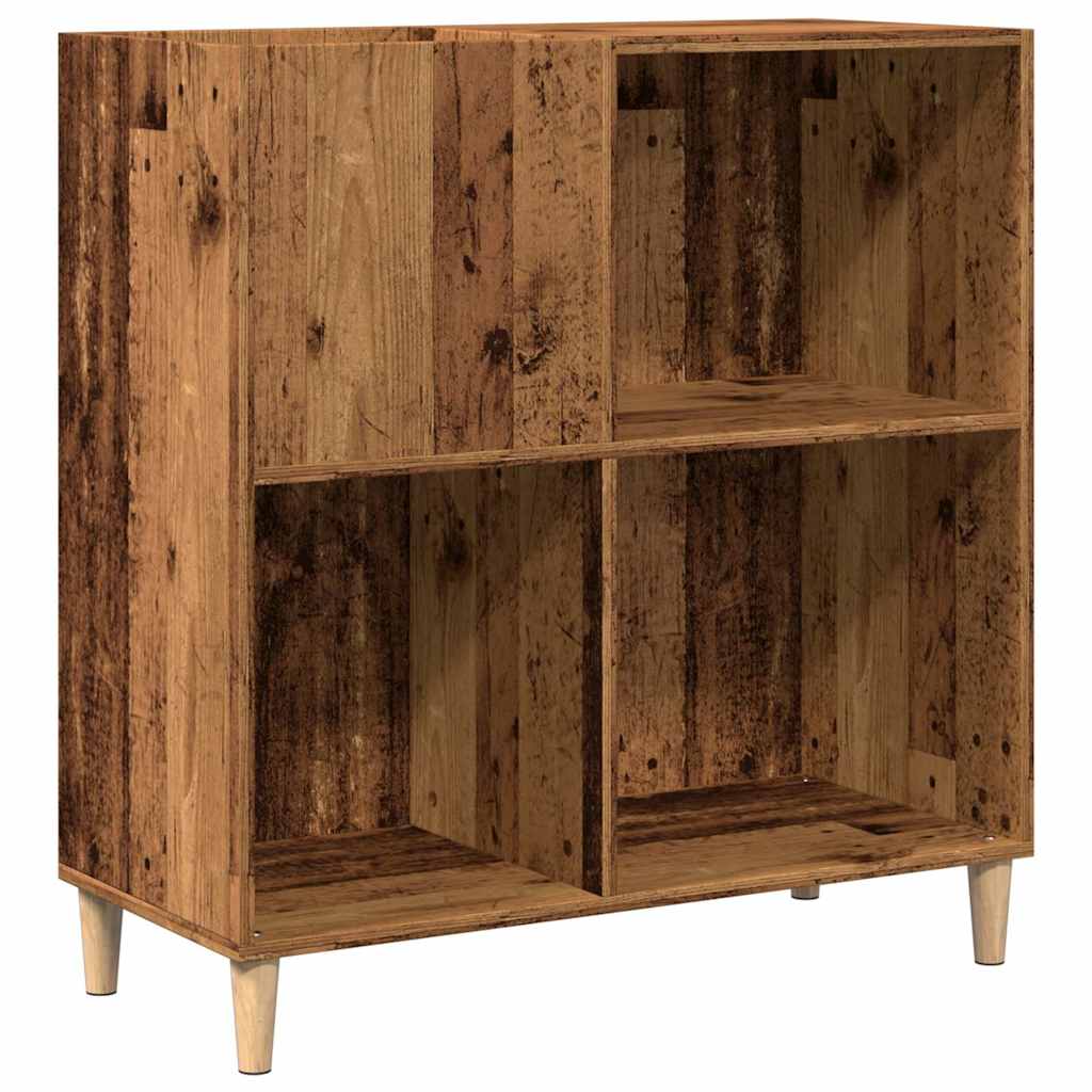antik fa színű szerelt fa hanglemezszekrény 84,5 x 38 x 89 cm