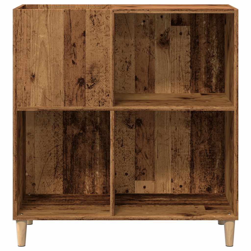 antik fa színű szerelt fa hanglemezszekrény 84,5 x 38 x 89 cm