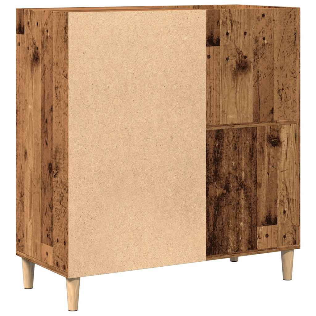 antik fa színű szerelt fa hanglemezszekrény 84,5 x 38 x 89 cm