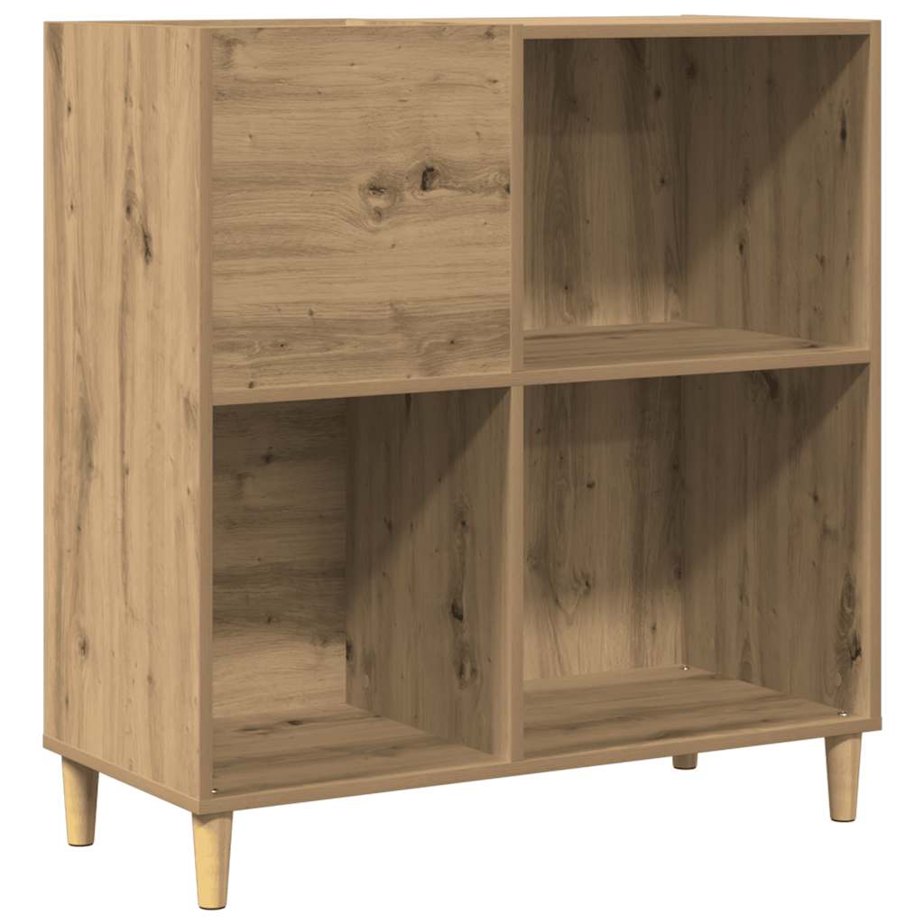 kézműves tölgy színű szerelt fa hanglemezszekrény 84,5x38x89 cm