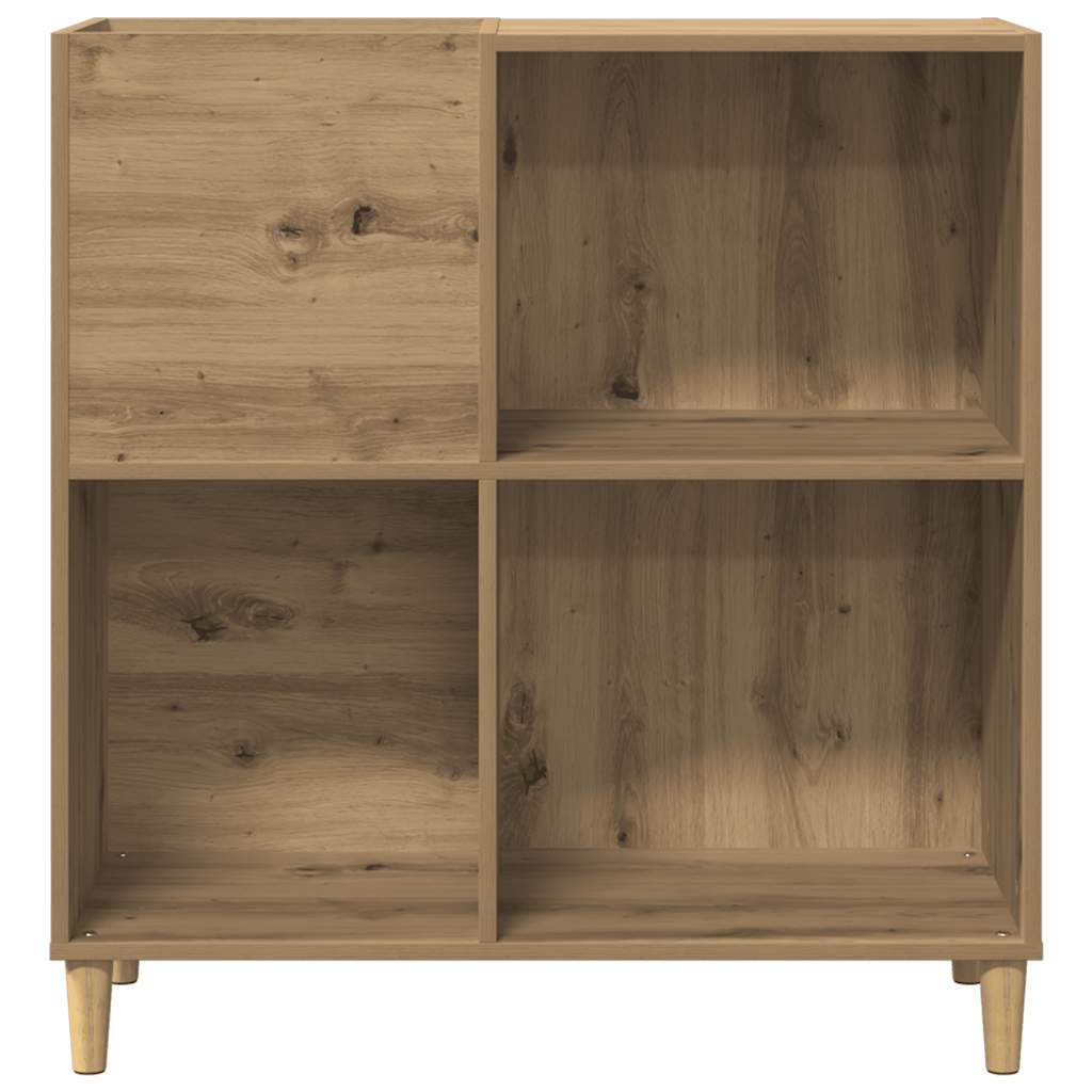 kézműves tölgy színű szerelt fa hanglemezszekrény 84,5x38x89 cm