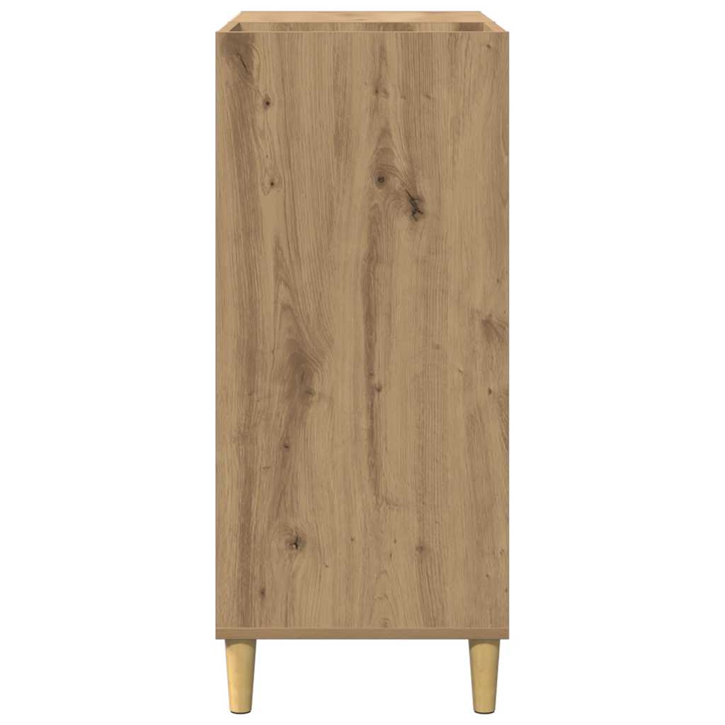 kézműves tölgy színű szerelt fa hanglemezszekrény 84,5x38x89 cm