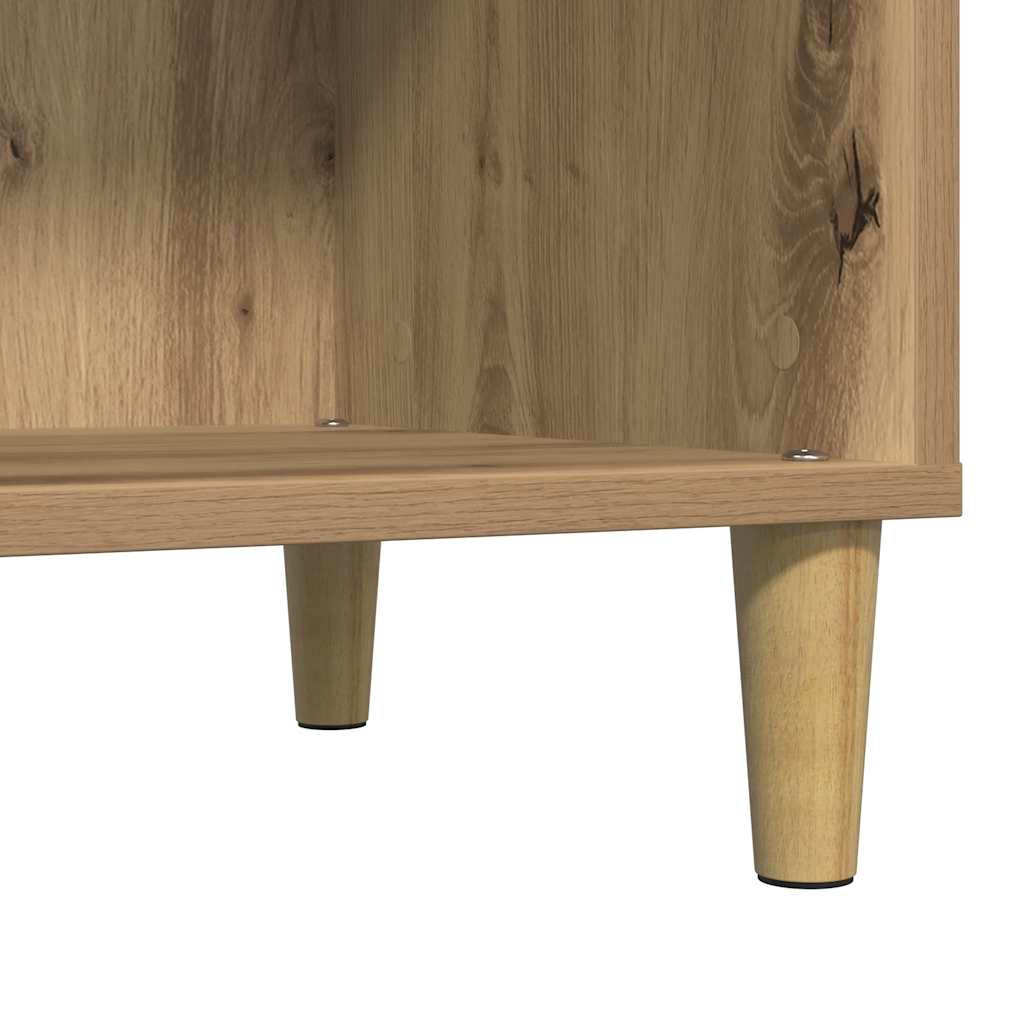 kézműves tölgy színű szerelt fa hanglemezszekrény 84,5x38x89 cm