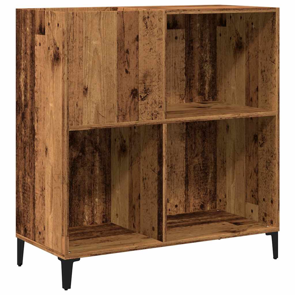 antik fa színű szerelt fa hanglemezszekrény 84,5 x 38 x 89 cm