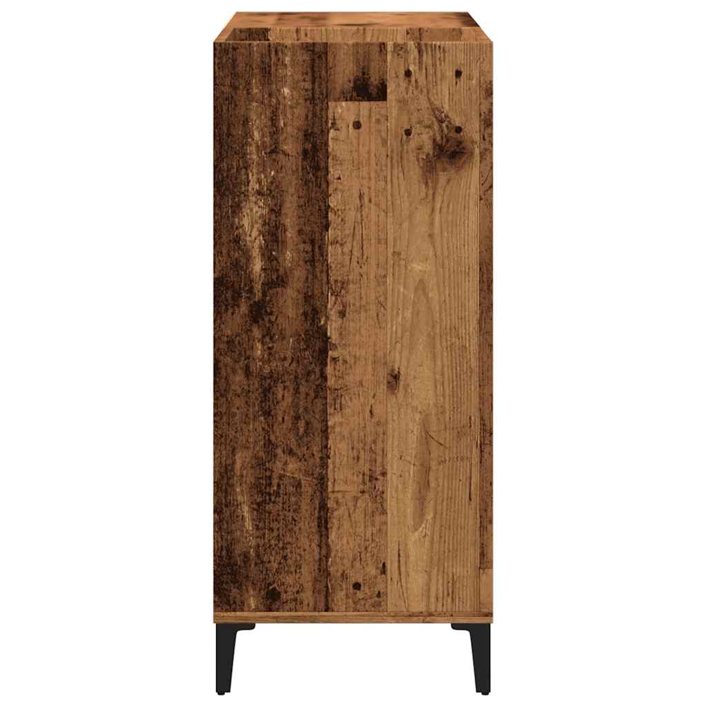 antik fa színű szerelt fa hanglemezszekrény 84,5 x 38 x 89 cm