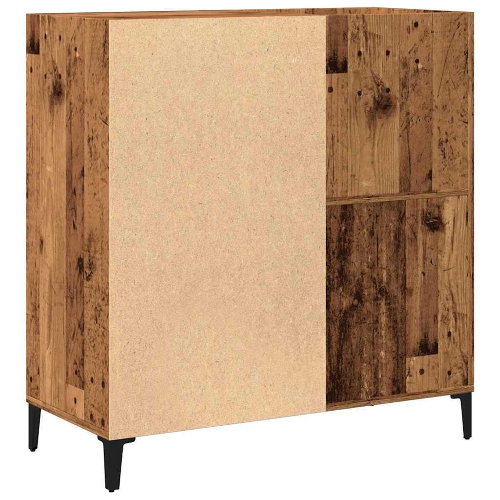 antik fa színű szerelt fa hanglemezszekrény 84,5 x 38 x 89 cm