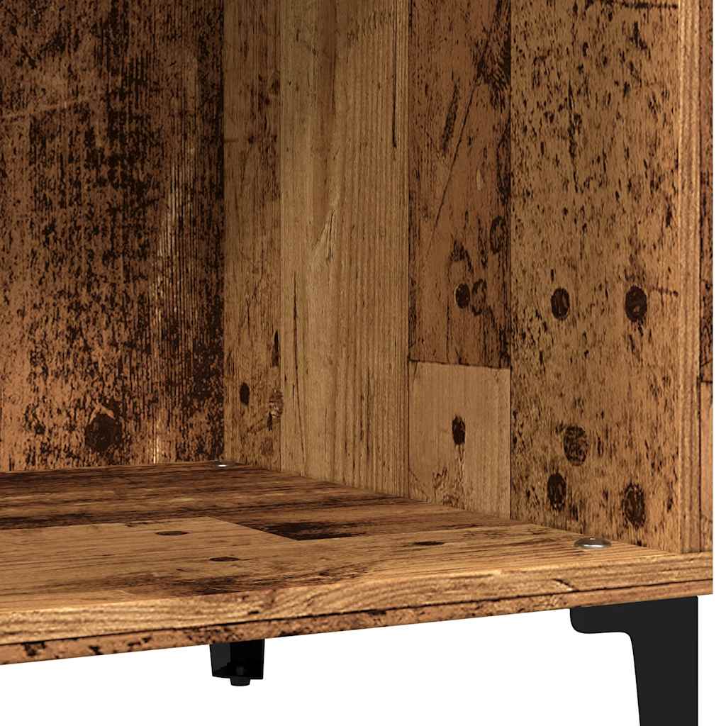 antik fa színű szerelt fa hanglemezszekrény 84,5 x 38 x 89 cm