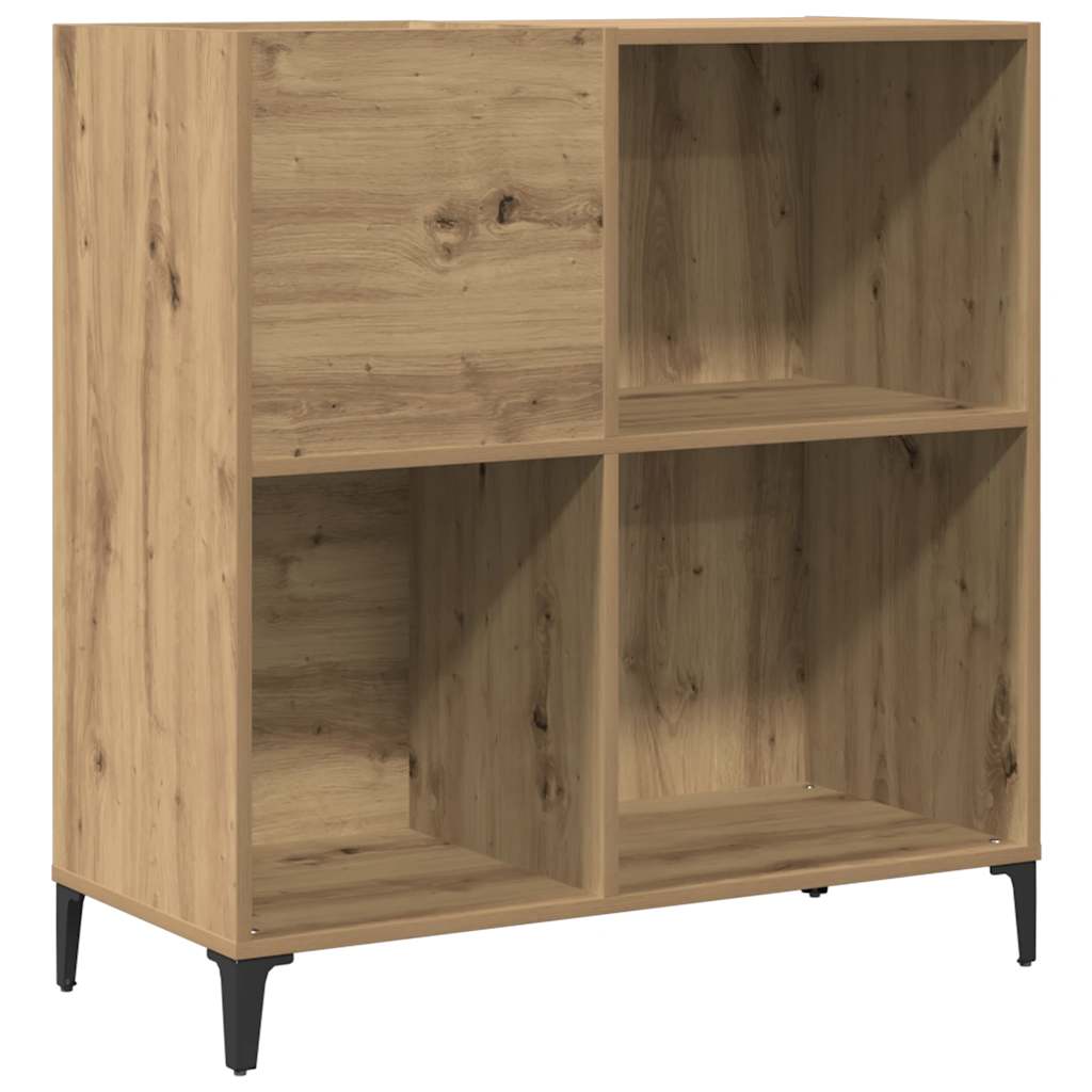 kézműves tölgy színű szerelt fa hanglemezszekrény 84,5x38x89 cm
