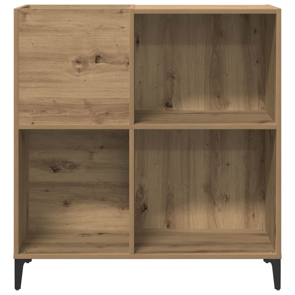 kézműves tölgy színű szerelt fa hanglemezszekrény 84,5x38x89 cm